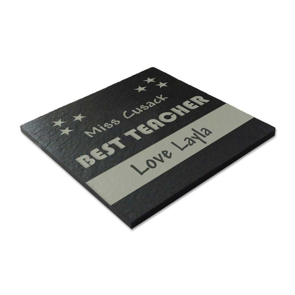 Personalised Slate Coaster Best Teacher