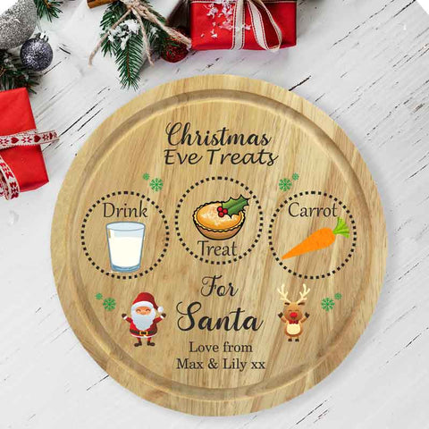 Personalised Round Christmas Eve Treat Board