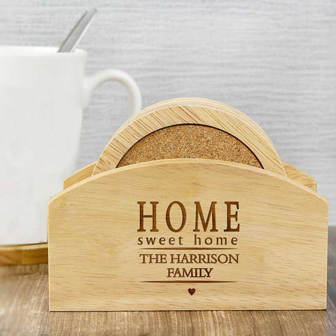 Personalised Home Sweet Home Coaster Set